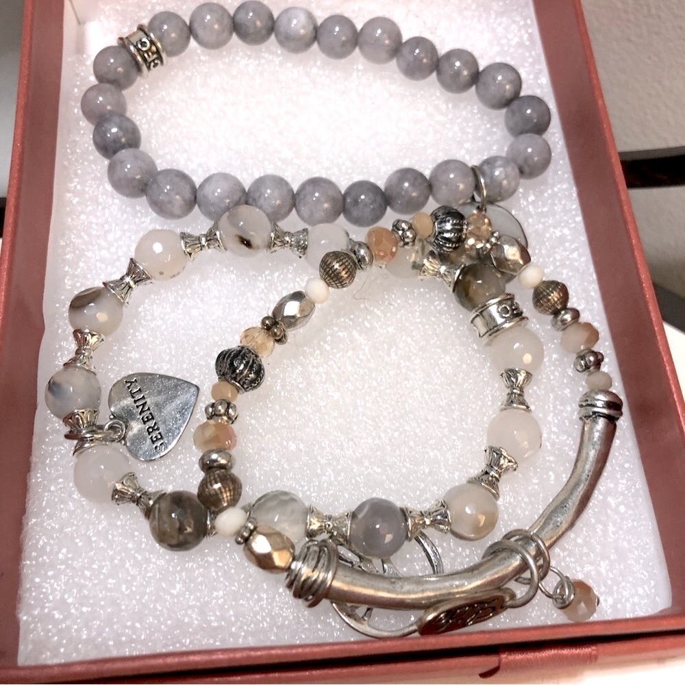 Gray Bead Bracelets